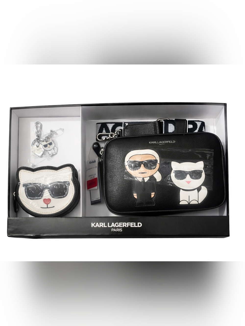 🆕️Karl Lagerfeld Paris Crossbody Bag Gift Set Wallet Coin Purse Keychain NWT